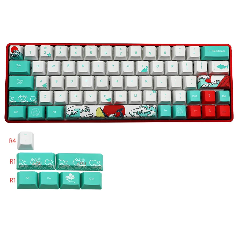 Клавиатура PBT 71-клавишная для сублимации высота RK61 Ganss Alt61 IKBC Anne Pro GH60 Iquix F60 GK61 GK64 60 61