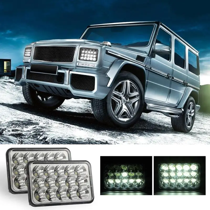 150 Вт 4X6 дюймов Светодиодная лампа для внедорожников DRL 15000LM 6000K квадратная лампа для Аксессуары для спортивного внедорожника