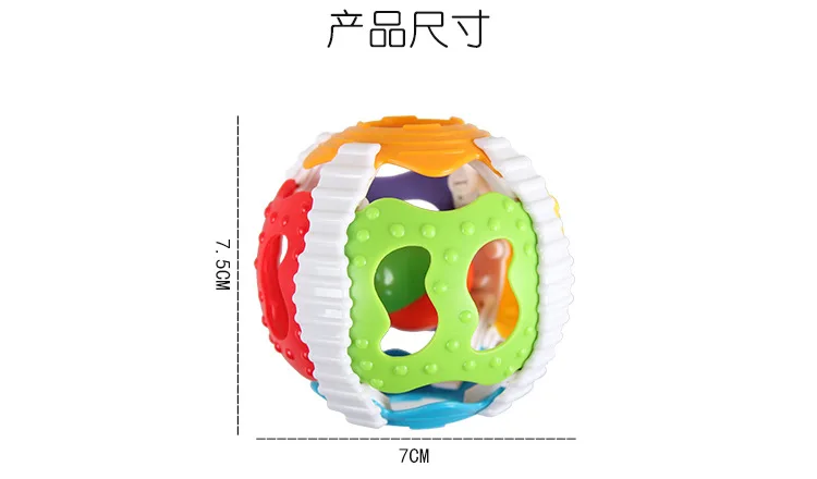 Игрушка-колокольчик для новорожденных, Детские развивающий Звоночек, мягкий силконус, 6 цветов, ручная погремушка с шариками, оптовая