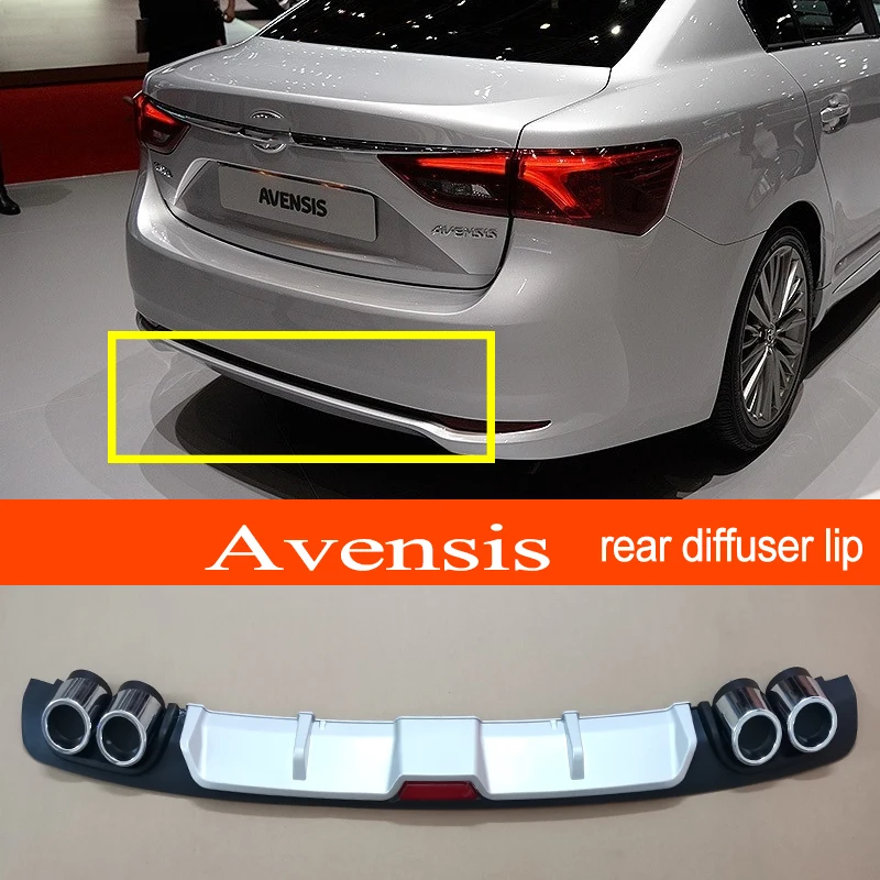 Avensis 15-21 Седан ABS пластик серебристый/черный Автомобильный задний бампер диффузор