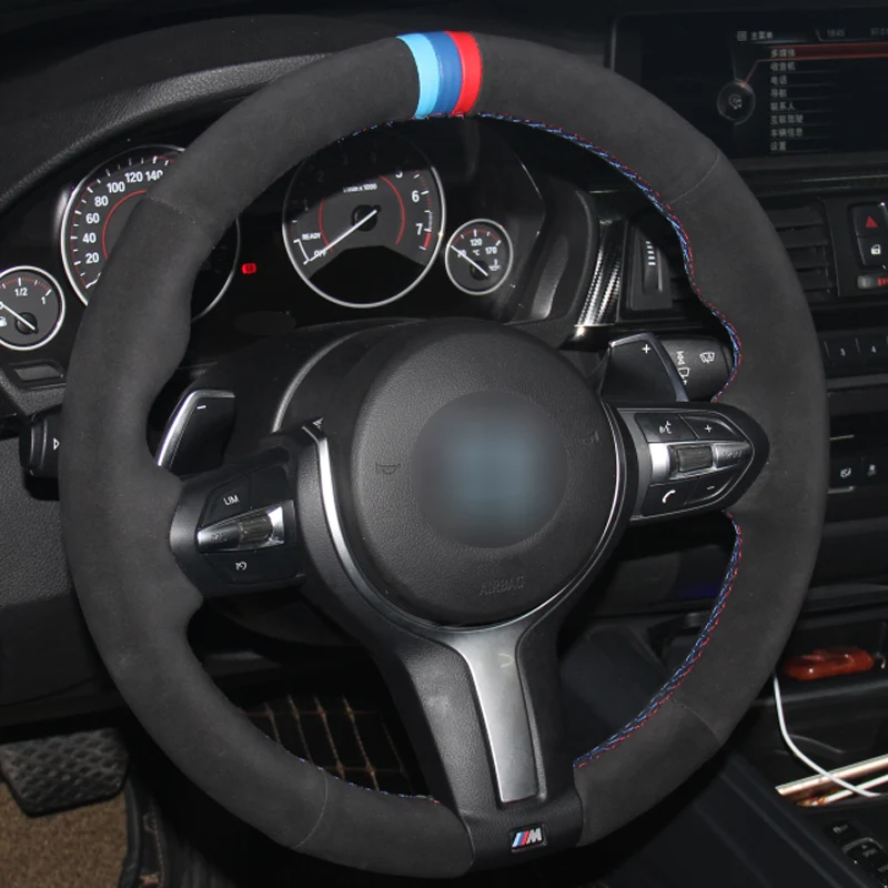 Черная замша чехол рулевого колеса автомобиля для BMW F87 M2 F80 M3 F82 M4 M5 F12 F13 M6 F85 X5 м F86 X6