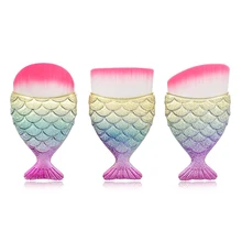 ใหม่ 3 ชิ้น/เซ็ต Professional Mermaid แปรงแต่งหน้า Fish TAIL Powder Foundation เครื่องสำอางแปรงแต่งหน้าชุดเครื่องมือ(China)