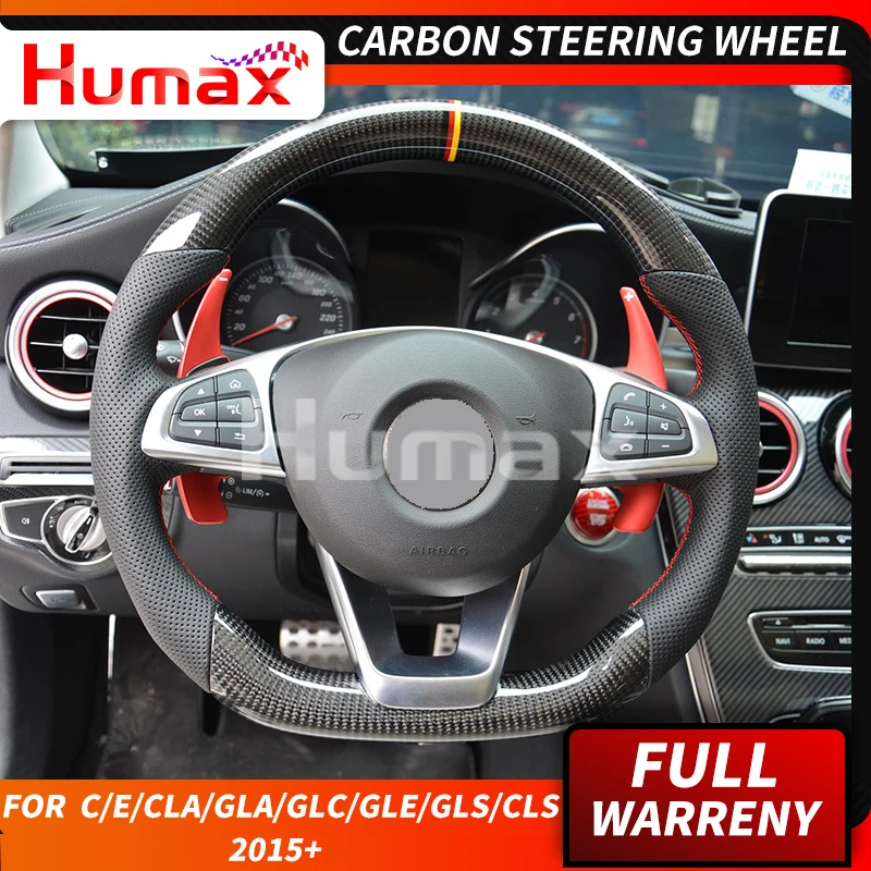 

Carbon Fiber Steering wheel for Benz C E CLA GLA GLS GLE CLS class W205 W117 W213 W219 W166 X156 porous leather car accessories