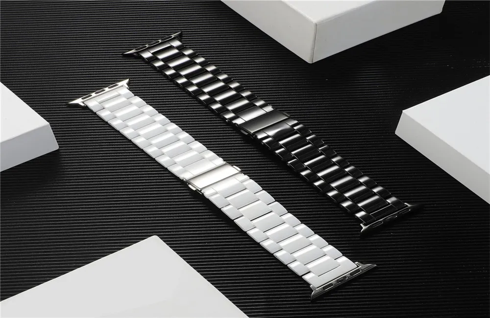 Керамический ремешок для Apple Watch Band 5 4 40 44 мм, аксессуары для умных часов, сменный Браслет 38 42 мм для iwatch 3 2 1