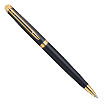 

Ручка шариковая Waterman Hemisphere Matte Black GT, толщина линии M, позолота 23К