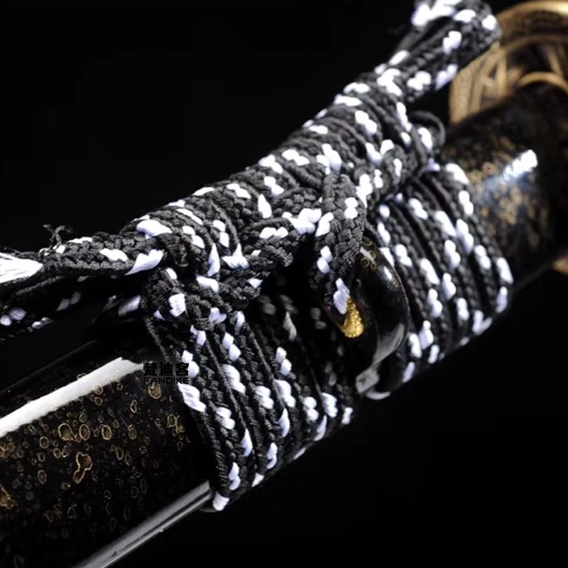 Full tang Handmade Folded Steel Japanese samurai Very Sharp katana Copper fittings pattern steel Chinese Sword machete