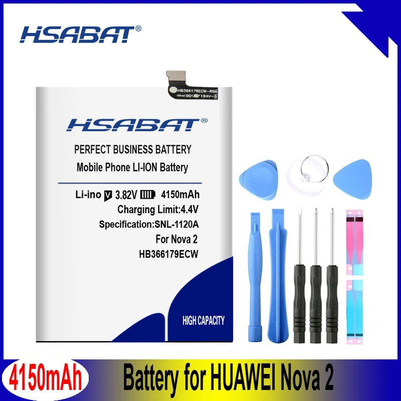HSABAT HB366179ECW 4150 мА/ч, Батарея для HUAWEI Nova 2 PIC-TL00 PIC-L29 CAZ-TL00 PIC-LX9 PIC-L09 CAZ-AL10 Nova2 PIC-AL00
