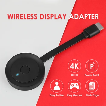 

Wireless Display Dongle Mini Display Adapter for iOS Android Mac OS PC Tablet 1080P 4K Ultra HD Wi-Fi Streaming Video Receiver