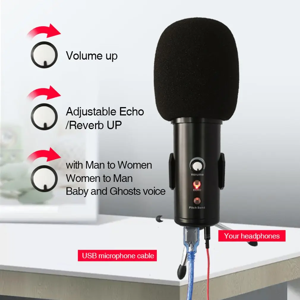 Microphones USB Microphone Professional K2 Live Conference Set For Audio Recording Gaming Voice Chat | Электроника