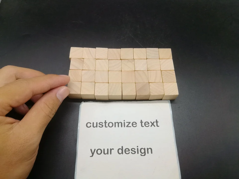 4*8 шт 15 мм деревянный куб головоломка лазерная гравировка Customzie фотомодель игрушка