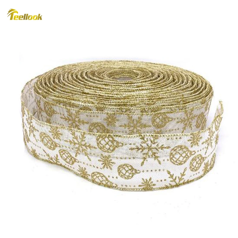 Teellook рождественские украшения, ленты 6,3 cm x 20m рождественская ель подарок коробка декоративная лента