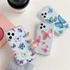 Cute Butterfly Flower Leaf  Phone Case For iPhone 11 12 11Pro Max XR XS Max X 7 8 Plus SE 2 12Pro Shockproof Bumper Clear Cover