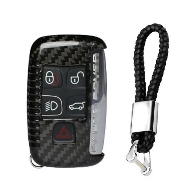 Carbon fiber biack1 T-carbon чехол для ключей из настоящего углеродного волокна для Land rover Range Rover Evoque/Jaguar, аксессуары для ключей - Название цвета: Carbon fiber biack1