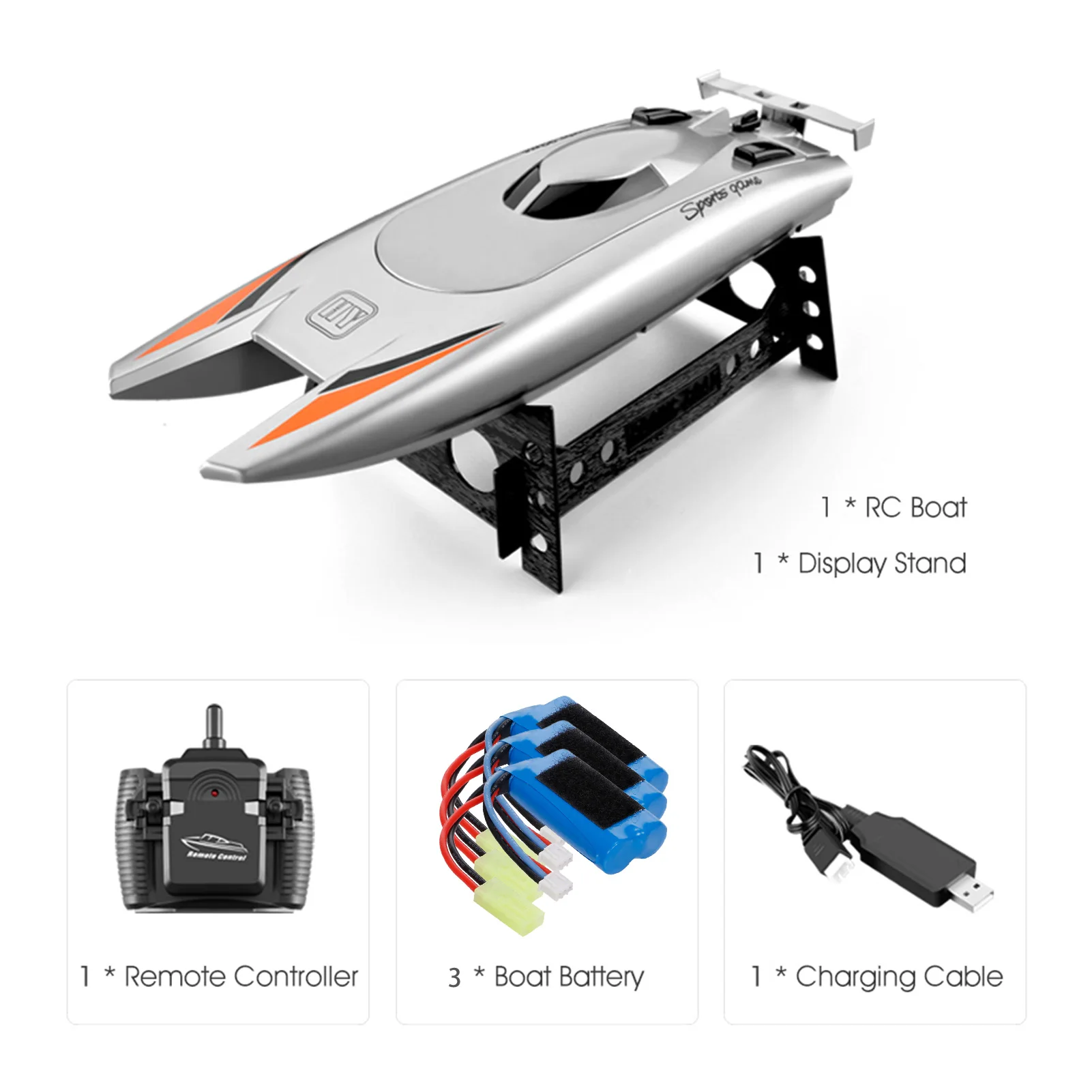 RC Boats 25KM/H High Speed Racing Boat 2 Channels Remote Control Boats for Pools Racing Boat  Toys Gift for Kids Adult 12
