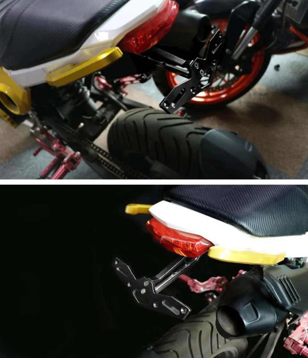 Universal Motorcycle Adjustable License Number Plate Frame Holder Motorbike Aluminum CNC Bracket