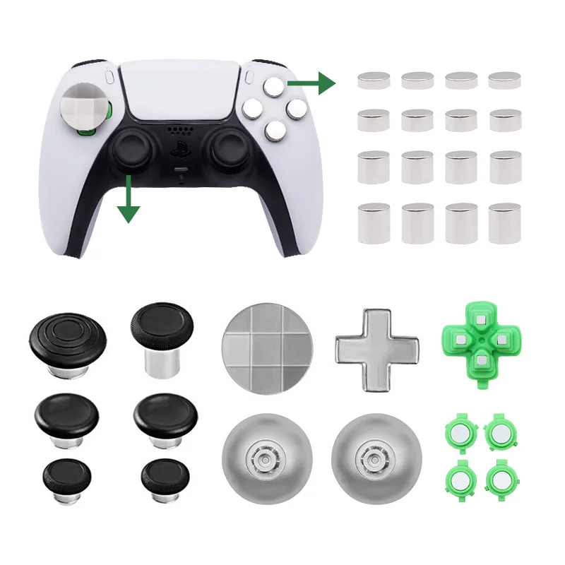 Per Pulsanti In Metallo Ps5 Set Modifica Pulsante Controller Dualsense Abxy D-Pad Aumenta Pulsante Sostituzione Accessori Di Gioco