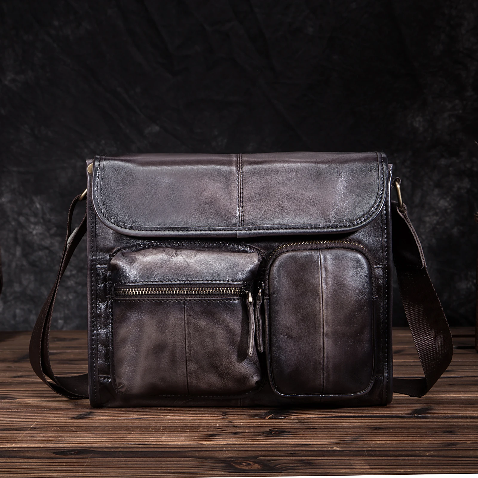 Новая модная качественная кожаная мужская повседневная сумка-мессенджер сумка-портфель дизайн 1" планшет через плечо школьная сумка для книг Мужская 202-dc
