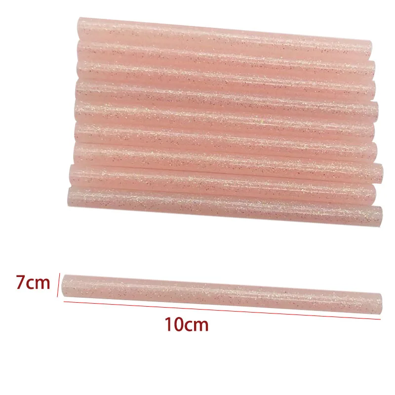 Colored Hot Melt Glue Sticks 7mm Adhesive Light Pink Color Glitter Glue Sticks Professional For Electric Glue Gun Craft Repair