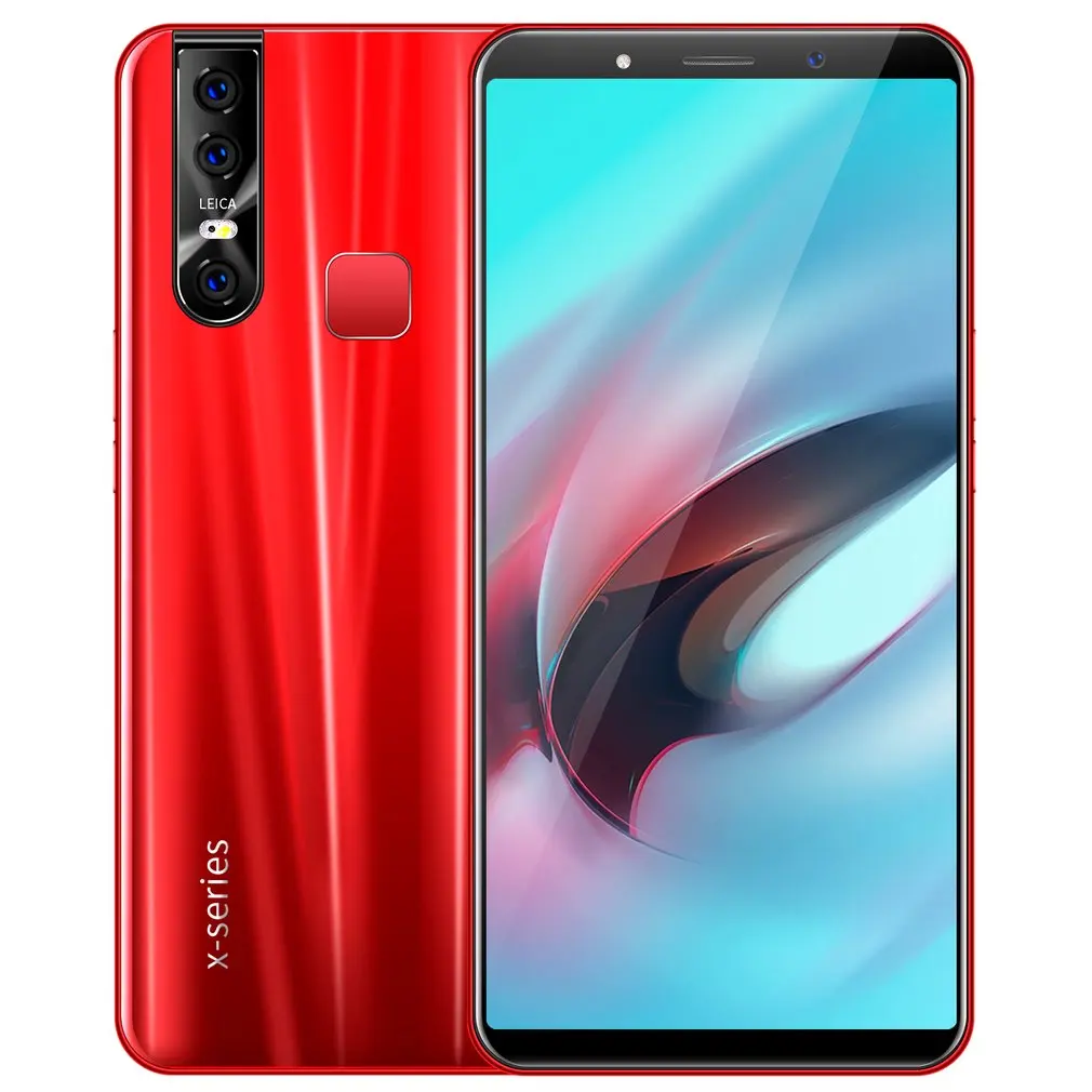 red Мобильный телефон X27, мобильный телефон 6,3 дюймов, три кадра, смартфон, Fingerprintmobile 3g 1 с 16G, телефон, поднимает удивительную камеру - Цвет: red