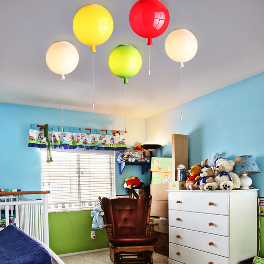 

Balloon LED Pendant Light Children Room Lamp Dia 25cm 6Colors Acrylic fixture home deco Bedroom E27 Energy-saving Lamps Dropship