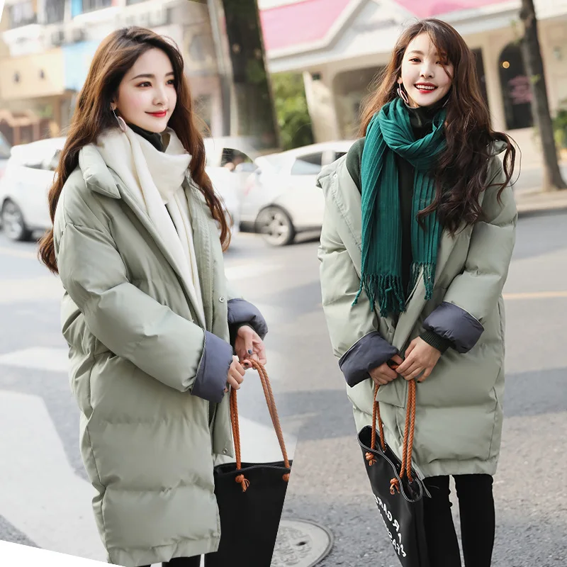 

2020 Winter New Style Korean-style Students Cotton-padded Jacket Thick Large Size down Feather Cotton-padded Clothes Women's Mid