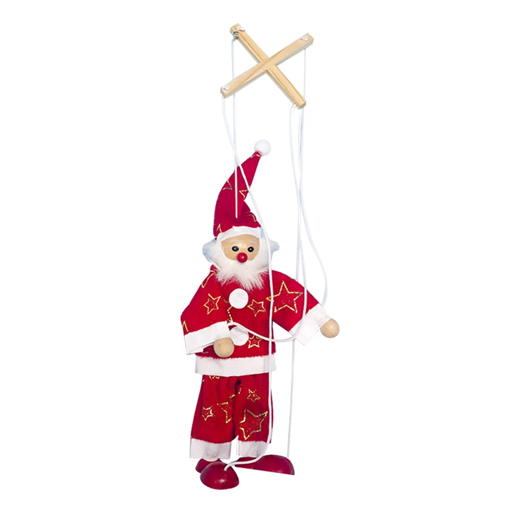 Santa Детский Забавный мультяшный Деревянный Санта-Клаус, снеговик, струнная кукла, деревянный Рождественский клоун, марионетта, кукла, подарки на Рождество, игрушка - Цвет: Santa