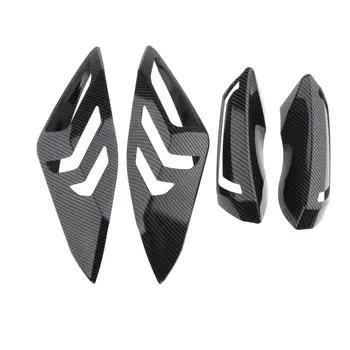 

4pcs Motorcycle Front Rear Turn Signals Tail Lights Cap Cover Protector for Yamaha Xmax 125 250 300 400 17-18 (Black)