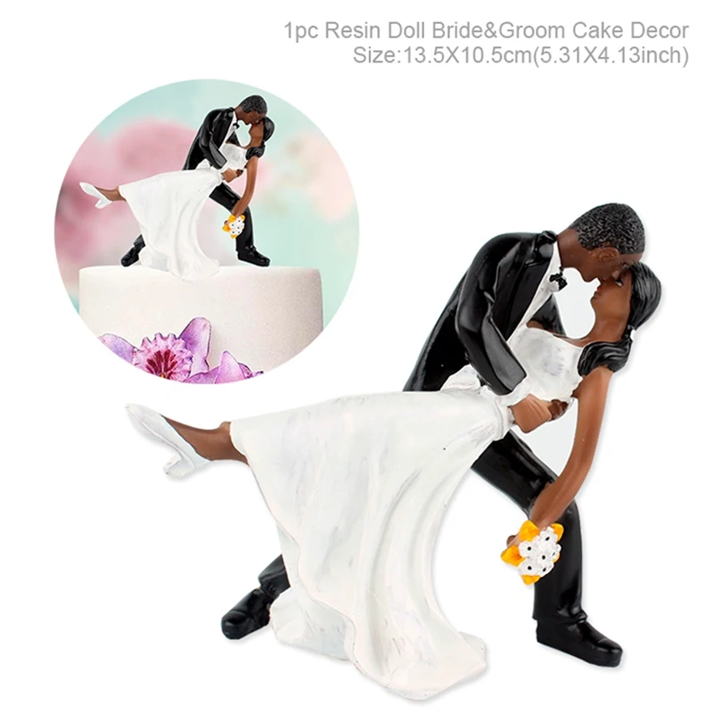 Wedding Cake TopperB Многоразовые романтические Жених Невеста жених Смола статуэтка Свадебные топперы на свадебный торт Свадебные украшения Свадебные аксессуары - Цвет: Wedding Cake TopperB