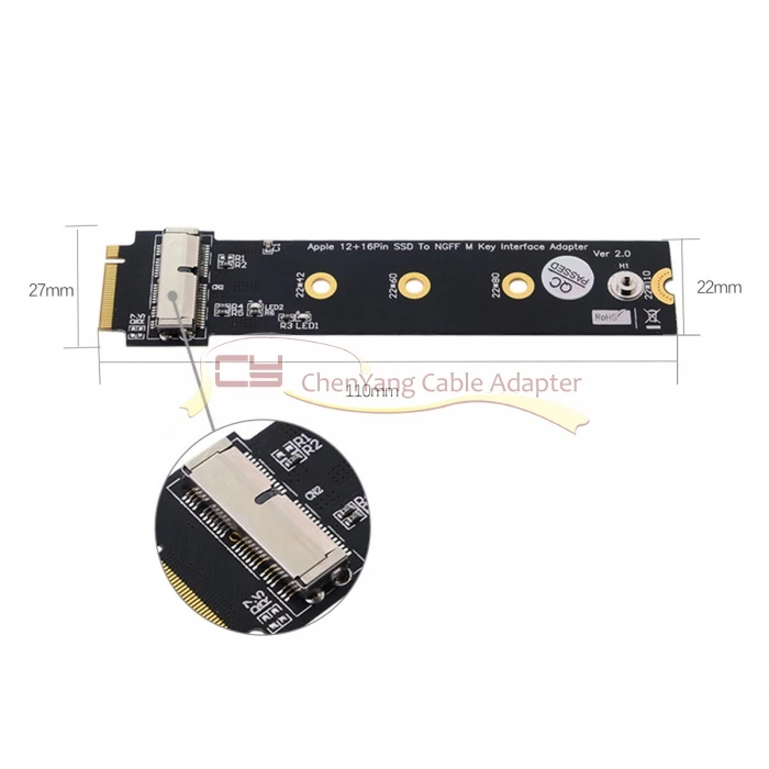 NGFF NVME M.2 M-Key для 12+ 16Pin SSD для 2013 Macbook SSD