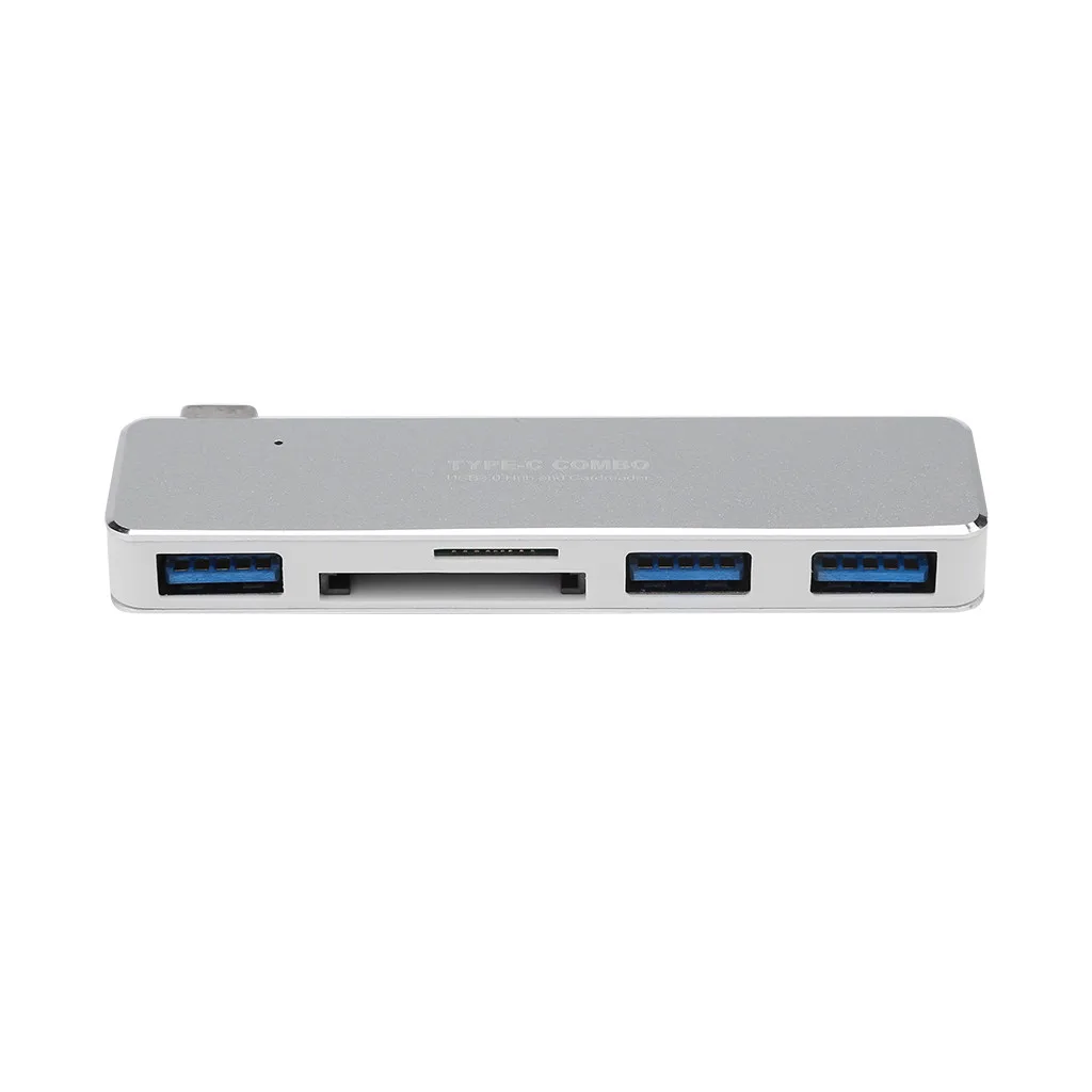 Ouhaobin концентратор USB Type C адаптер 5в1 3 порта USB3.0 с кардридером адаптер для клавиатуры для мыши