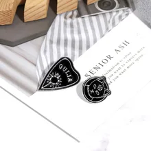 AliExpress,, панк, ведьма, гроб, ведьма, книга, черный и белый цвет, с узором, капля масла, серия, брошь, значок волшебника на Хэллоуин