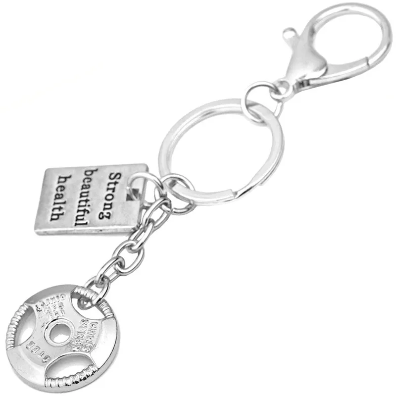 Weight Plate Keychain CrossFit Dumbbell Monogram Charm Car Bag Key Ring Sporty Gym Jewelry Custom Trainer Gift | Украшения и