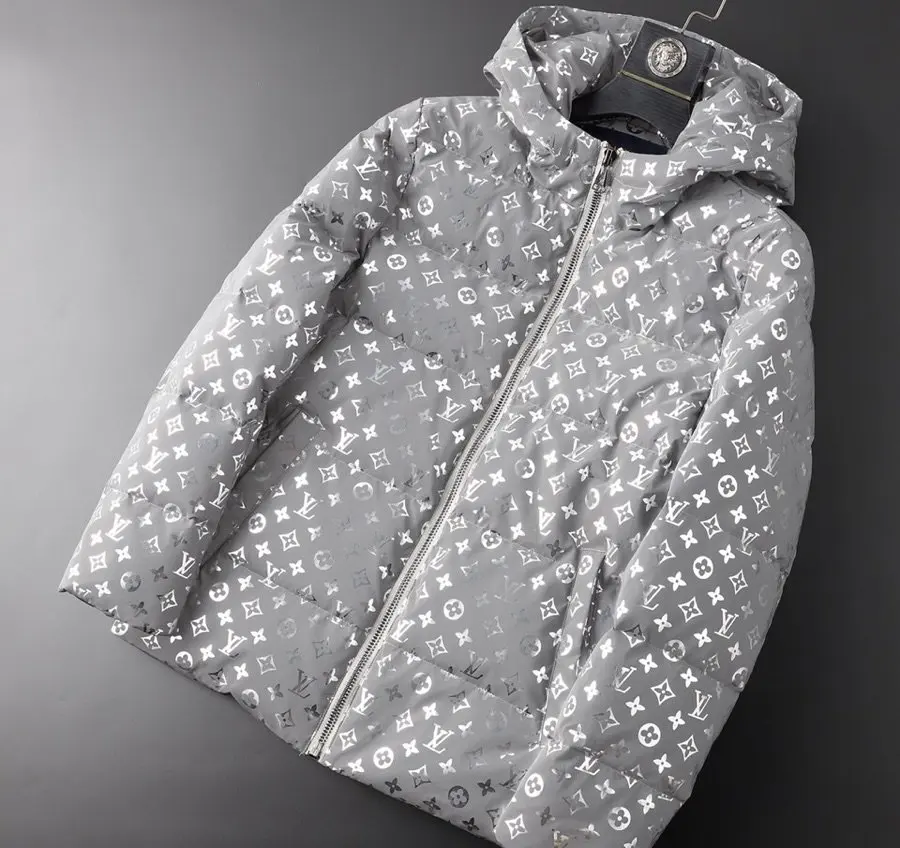 

2020 men jacket White duck down jacket Reflective effect coat men
