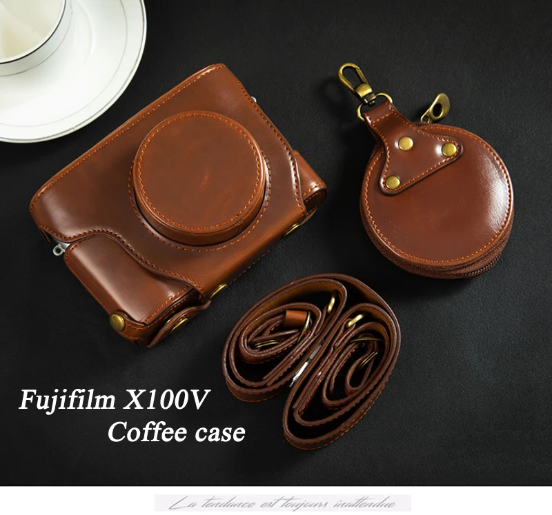 Étui en cuir PU pour appareil photo numérique, housse de protection pour appareil photo Fuji Fujifilm XA10 XA20 XA2 XA3 XA5 XA7 XA1 avec sangle  44