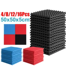 16 sztuk 500x500x5mm trwała studyjna pianka akustyczna Sound Foam Sound Proofing ochronna gąbka dźwiękochłonna absorpcja leczenie Panel