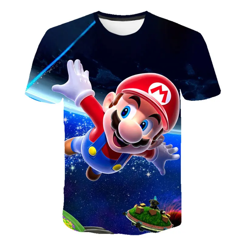 Забавные детские футболки с героями мультфильмов Dabbing Super Mario Детская