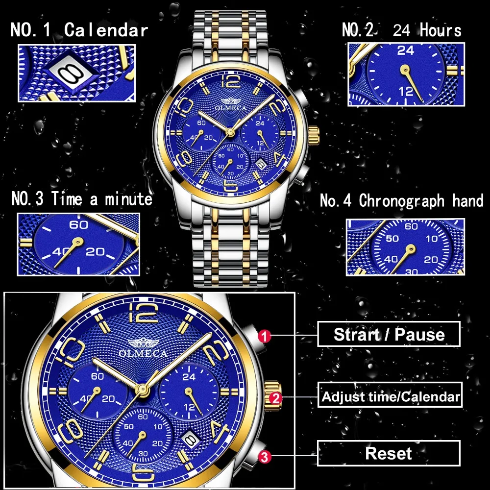 Часы Omega Manning, модные кварцевые часы Kroc, мужские часы, подарки на годовщину для мужчин, часы, модные мужские часы