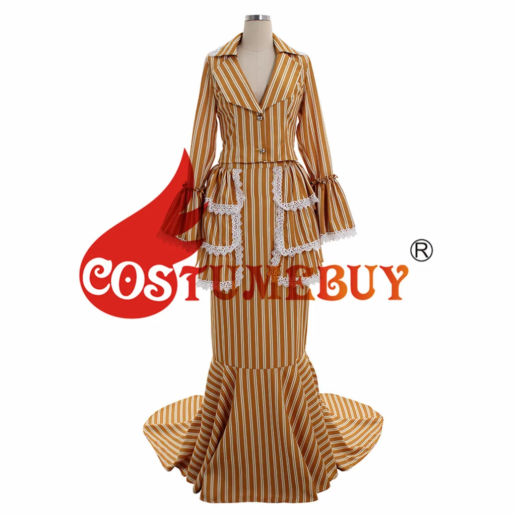 CostumeBuy викторианское платье с белыми полосками маскарадный костюм Марии Антуанетты L920