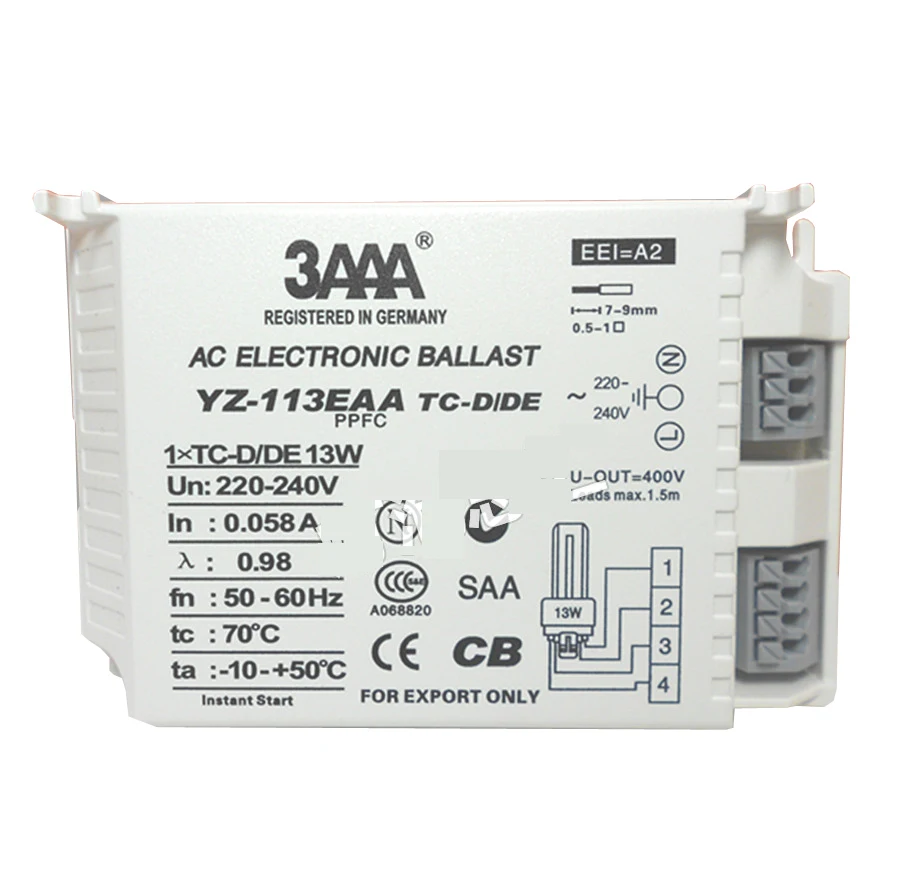 3AAA YZ-113EAA YZ-213EAA TC-D/DE 13W YZ-126EAA YZ-226EAA TC-T/TC-TE 26W YZ-132EAA PLC-T TC-TE AC PPFC Electronic Ballasts - Цвет: YZ-113EAA