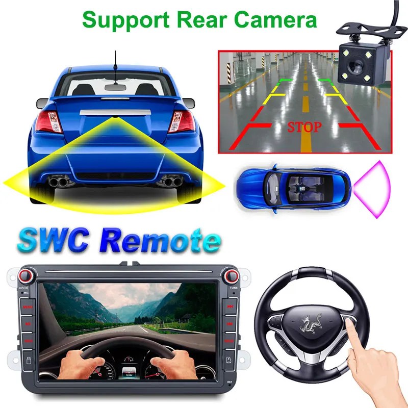 Essgoo Android автомобильный мультимедийный плеер 8,0 gps 2 Din авторадио радио для VW/Volkswagen/Golf/Polo/Passat/B7/B6/SEAT/Leon/Skoda