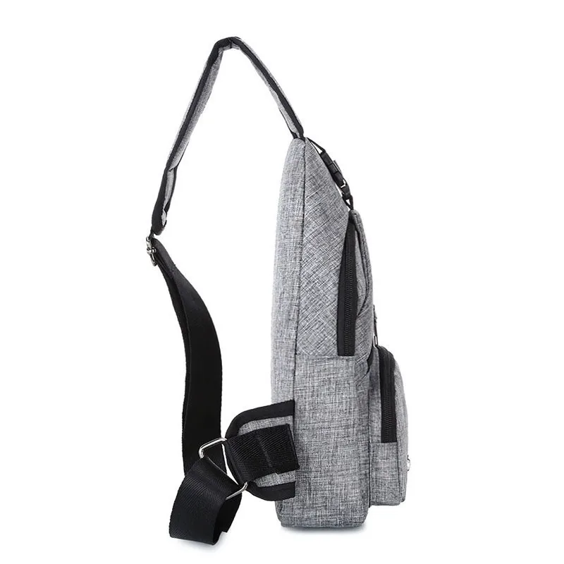 Men's USB Rechargeable Outdoor Riding Chest Pack Casual Shoulder Bag