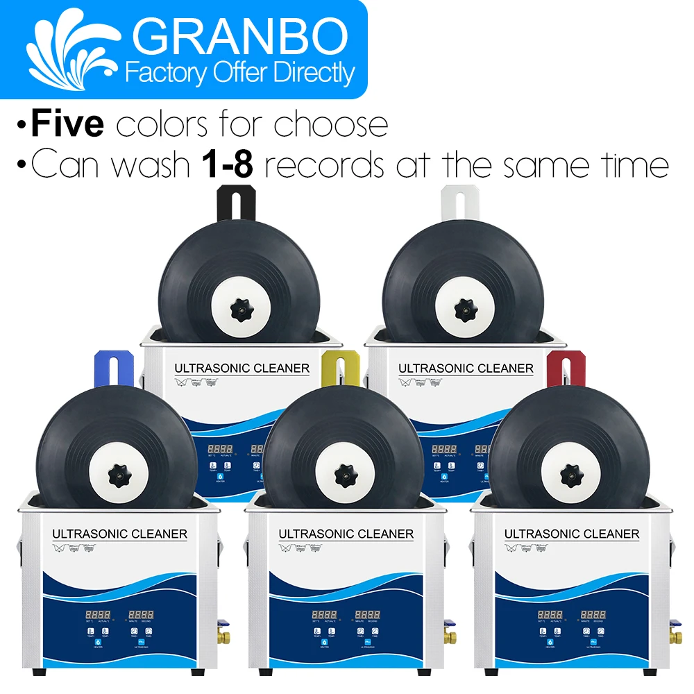Ultrasonic cleaner Disc Vinyl record washer bath 6.5L 180W with multicolor alloy liftable bracket 6RPM motor LP CD needle tracks