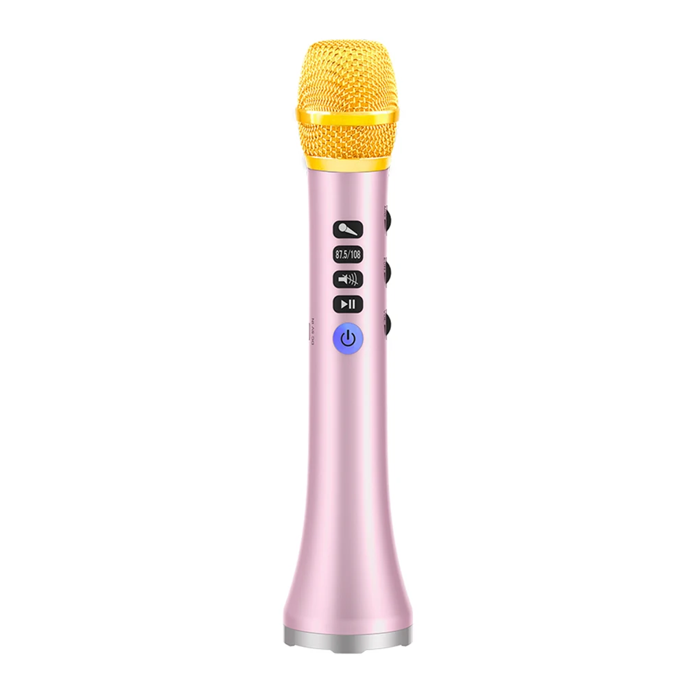 pink Портативный UHF Bluetooth беспроводной микрофон динамик профессиональный ручной караоке микрофон USB зарядка для презентаций пение - Цвет: pink