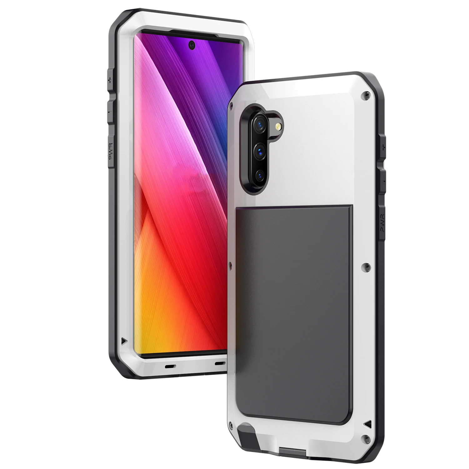 White Для samsung Galaxy S8 S9 S10 Note 10 Plus сверхпрочный защитный чехол, металлический противоударный чехол для samsung Note 8 9 Funda - Цвет: White