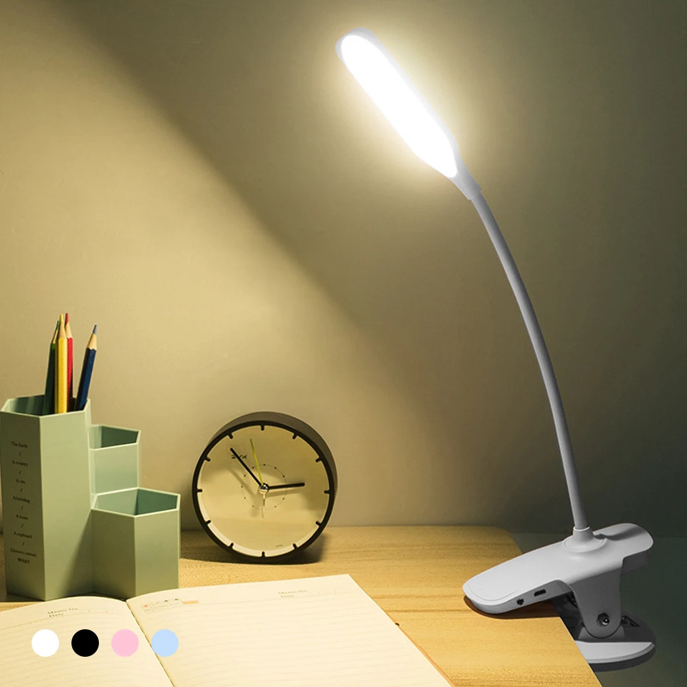USB Перезаряжаемый Светодиодный настольный светильник, сенсорная регулировка яркости, настольная лампа, держатель для телефона, светильник для чтения с вентиляторной щеткой, лампа для горшка