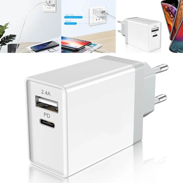PD USB двойное зарядное устройство Быстрая зарядка 5V2. 4A 18 Вт мульти-защита быстрое зарядное устройство LHB99