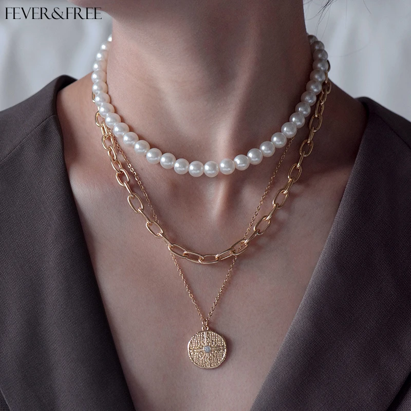 Fever& Free, Новое поступление, жемчужное ожерелье, ювелирное изделие, винтажное жемчужное ожерелье-чокер с крестом, подарок на день матери