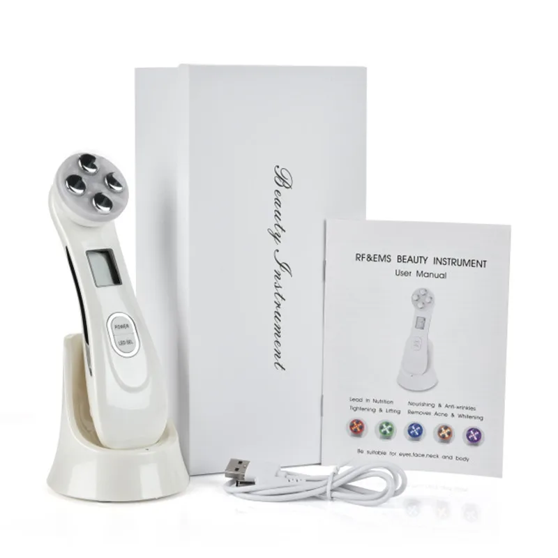 RF Radio Frequency 5 in 1 LED Skin Tightening Facial Massager Light Therapy Mesotherapy Rejuvenation Anti Wrinkle Device | Красота и