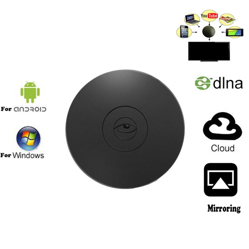 1080P Airplay Mirroring Media Streaming H.265 TV Stick HDMI Display Dongle Receiver Adapter WiFi Screen Push for Iphone
