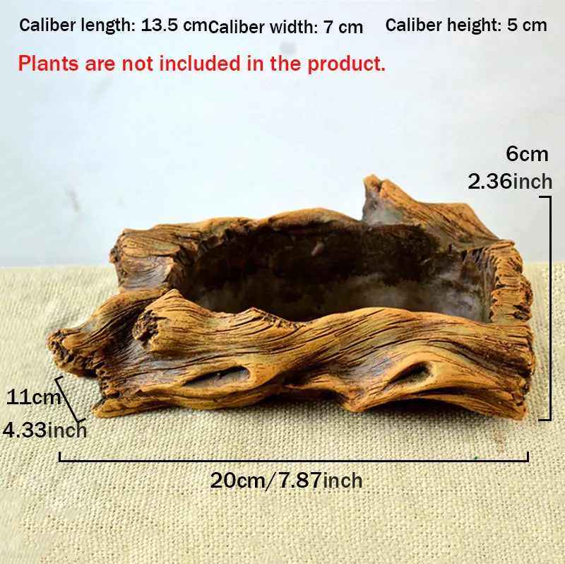 Ретро цементный цветочный горшок деревянный ворс скульптура микро пейзаж завод бонсай для рабочего стола Цветочная композиция контейнер украшение дома